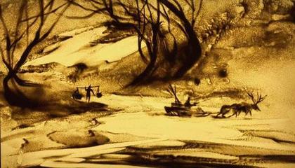 陈敬平沙画艺术“轻写实沙画” 的沙画作品